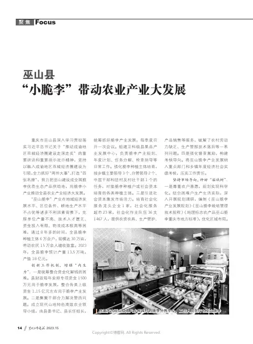 巫山县_“小脆李”带动农业产业大发展