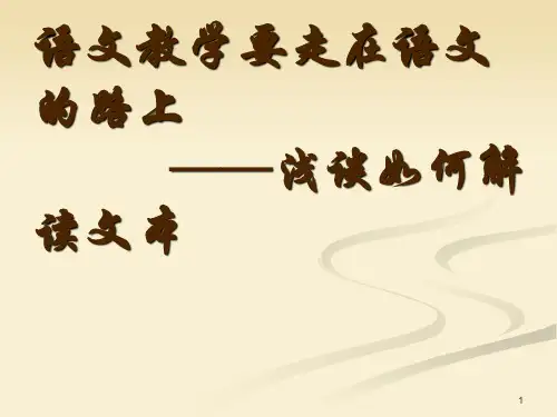 浅谈如何解读文本ppt课件