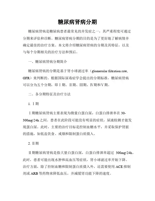 糖尿病肾病分期