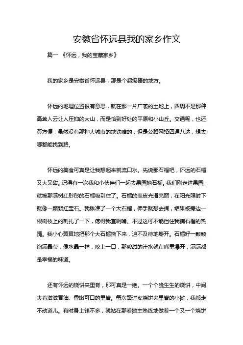 安徽省怀远县我的家乡作文
