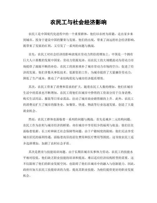 农民工与社会经济影响