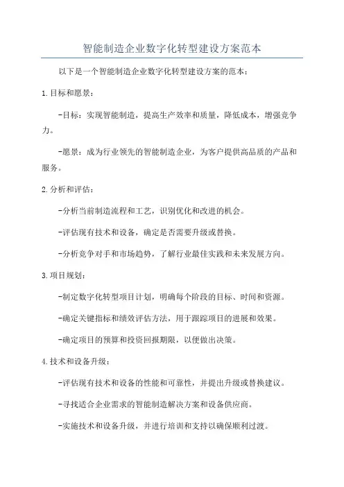 智能制造企业数字化转型建设方案范本