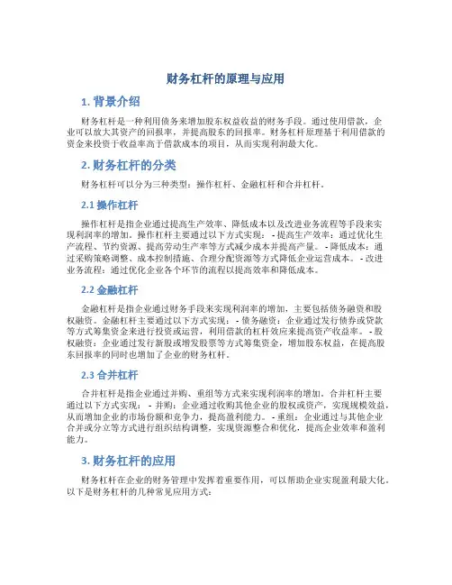 财务杠杆的原理与应用