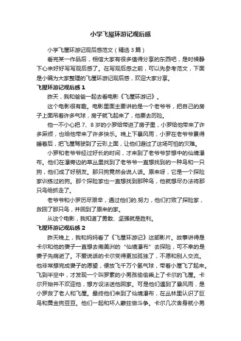 小学飞屋环游记观后感