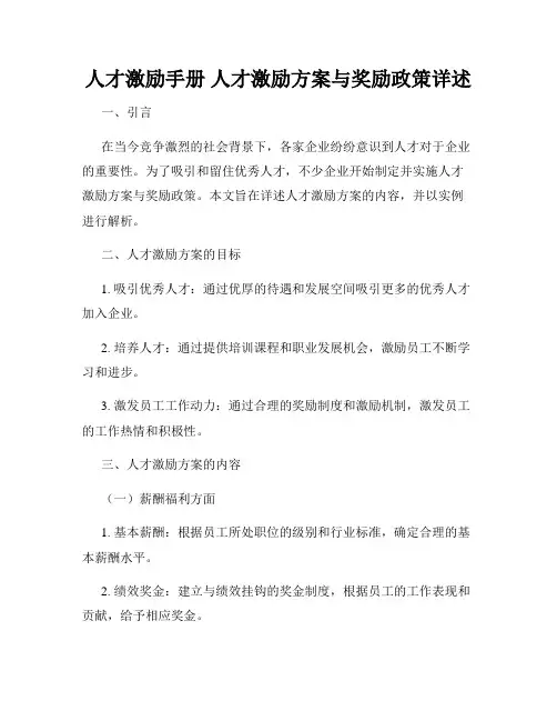 人才激励手册 人才激励方案与奖励政策详述