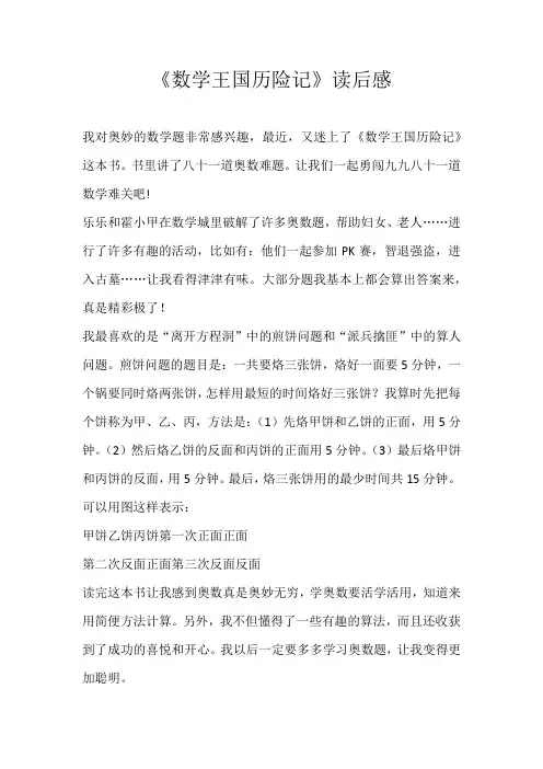 五年级读后感《数学王国历险记》读后感