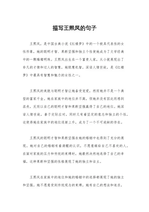 描写王熙凤的句子