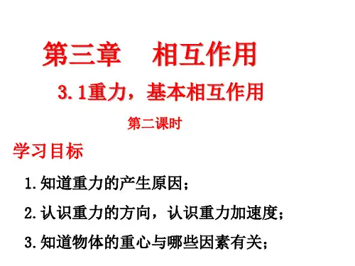 人教版高一物理必修1第三章  3.1重力,基本相互作用(2)(11张PPT)