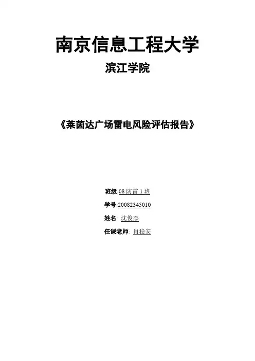 莱茵达城市广场雷击风险评估报告
