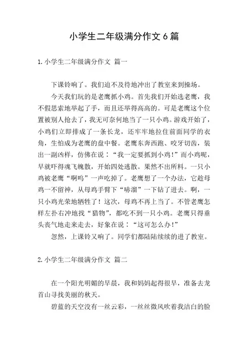 小学生二年级满分作文6篇