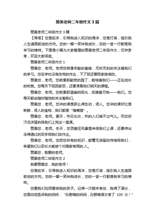 赞美老师二年级作文3篇