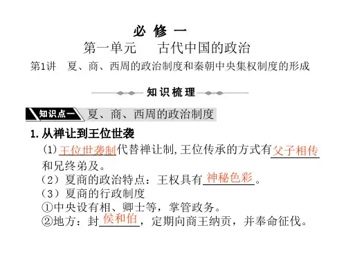 必修一  第一单元   古代中国的政治ppt--高中政治