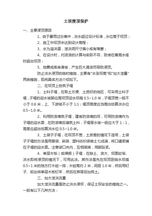 土坝 处理相关措施