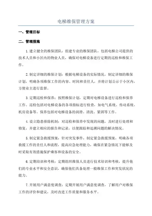 电梯维保管理方案