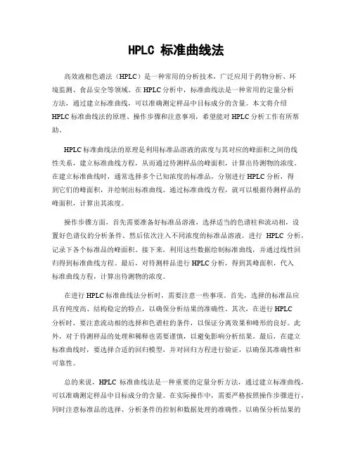 HPLC 标准曲线法