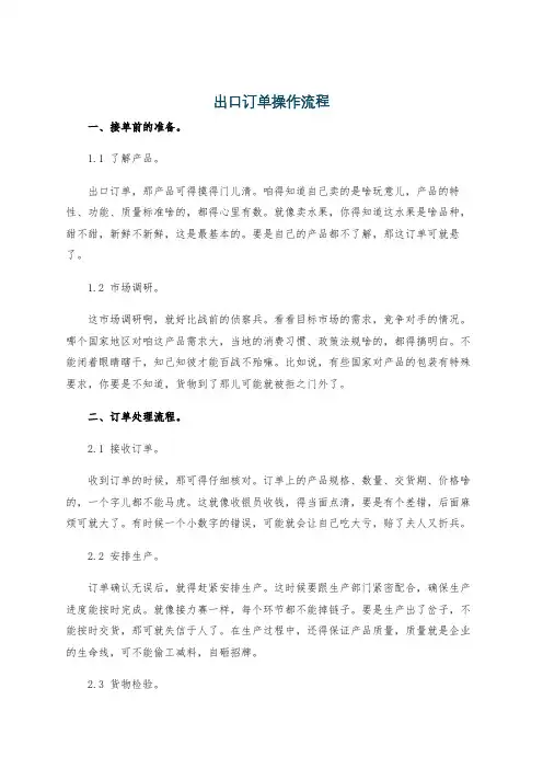 出口订单操作流程