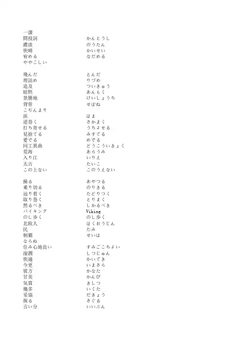 日语综合教程第六册 单词表