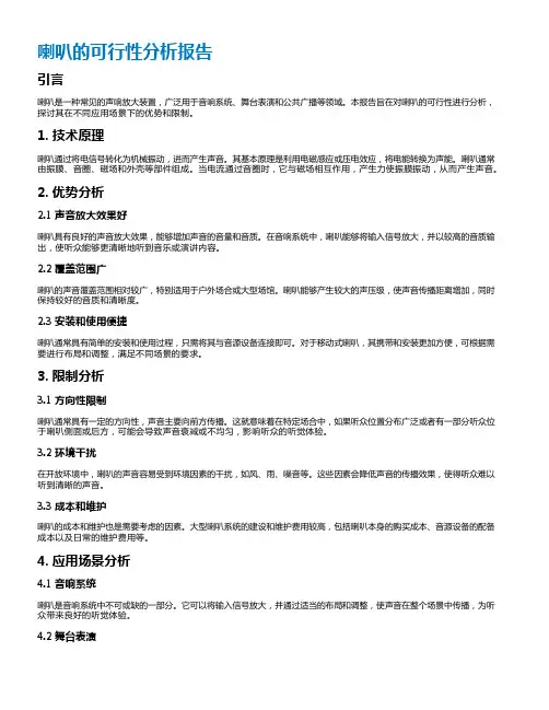 喇叭的可行性分析报告