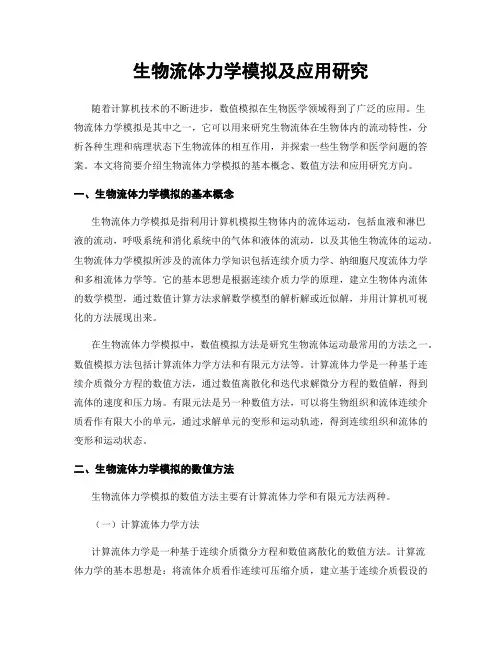 生物流体力学模拟及应用研究