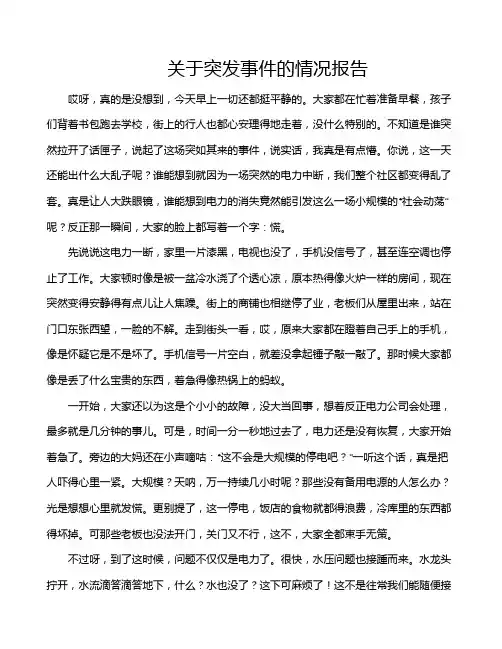 关于突发事件的情况报告