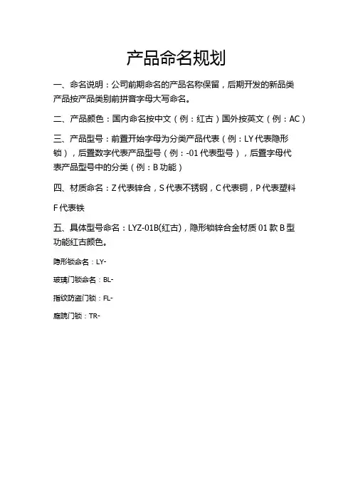 产品命名