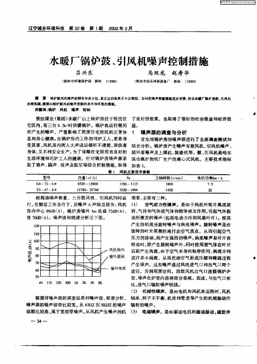 水暖厂锅炉鼓、引风机噪声控制措施