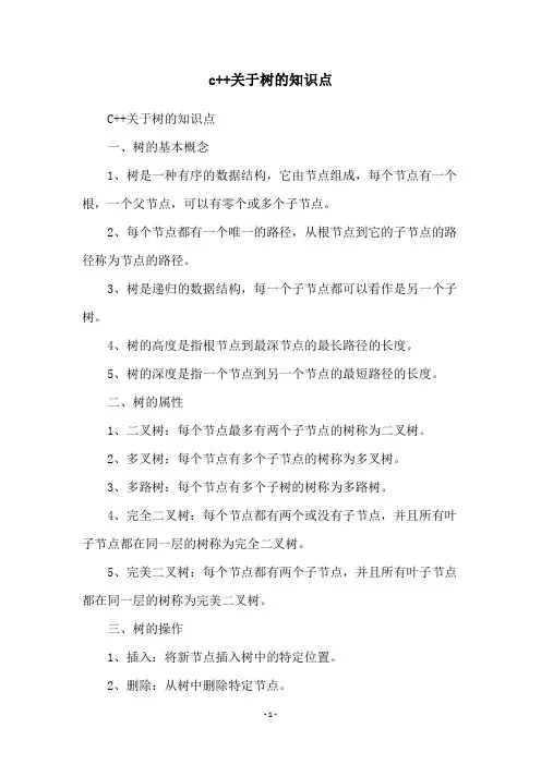 c++关于树的知识点