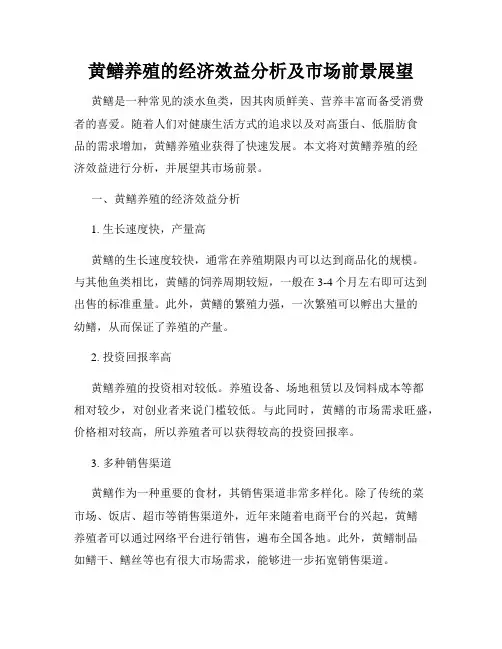 黄鳝养殖的经济效益分析及市场前景展望