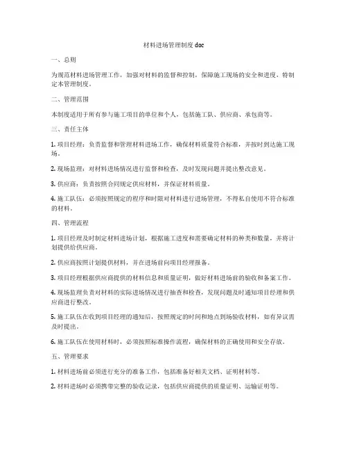 材料进场管理制度doc