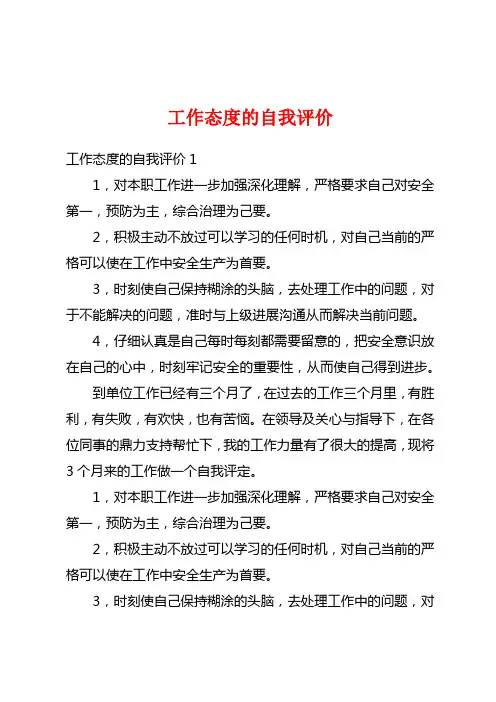 工作态度的自我评价