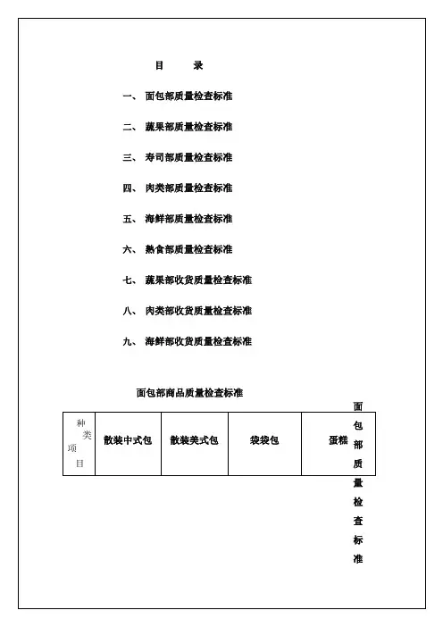 生鲜质量品质管理手册