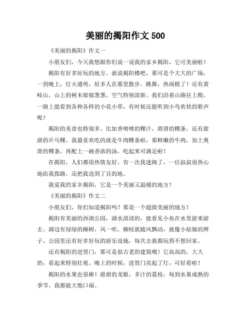 美丽的揭阳作文500