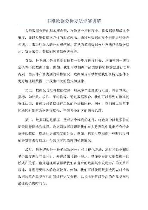 多维数据分析方法详解讲解