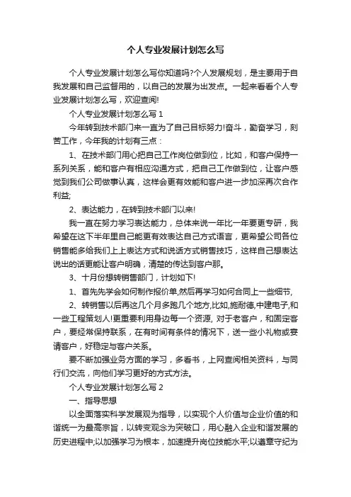 个人专业发展计划怎么写