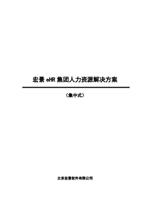 宏景 eHR 集团人力资源解决方案