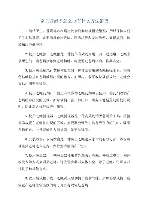 家里苍蝇多怎么办有什么方法消灭