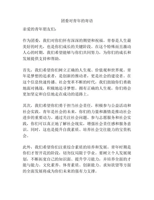团委对青年的寄语