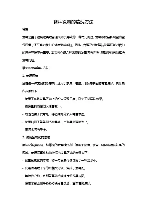 各种发霉的清洗方法