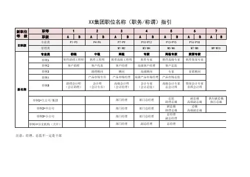 员工职位职级体系表(V1.0-草案)