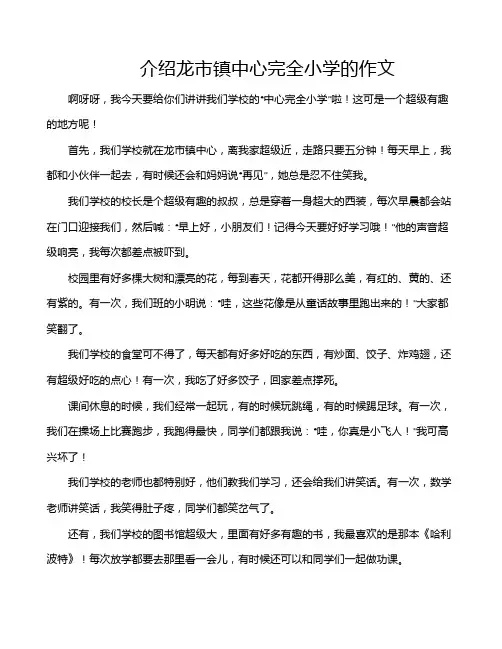 介绍龙市镇中心完全小学的作文