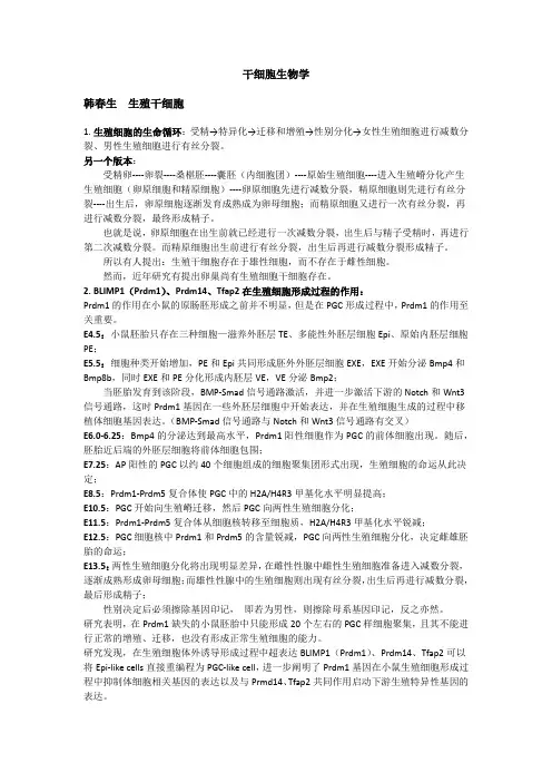 2019 干细胞复习题