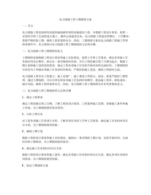 电力线路工程工期倒排方案