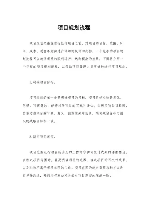 项目规划流程