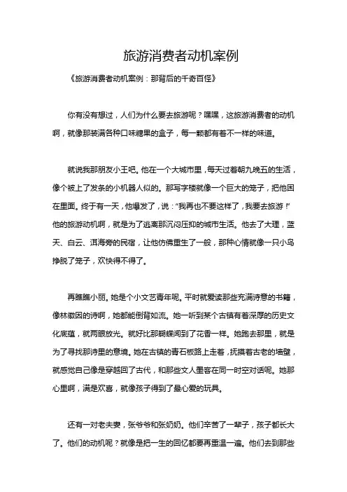 旅游消费者动机案例