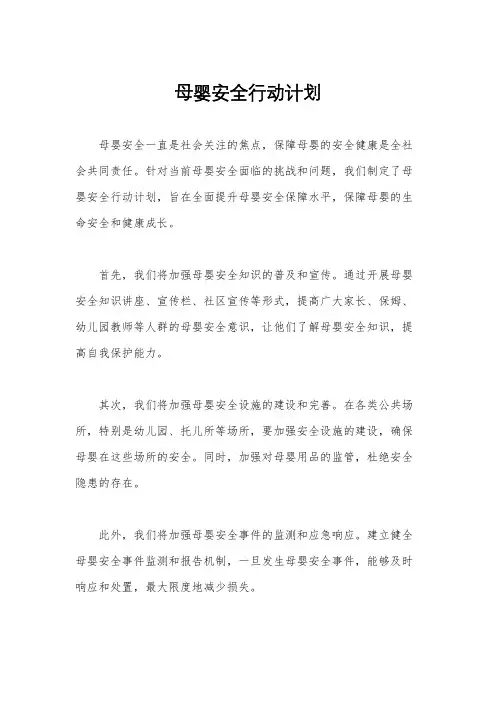 母婴安全行动计划