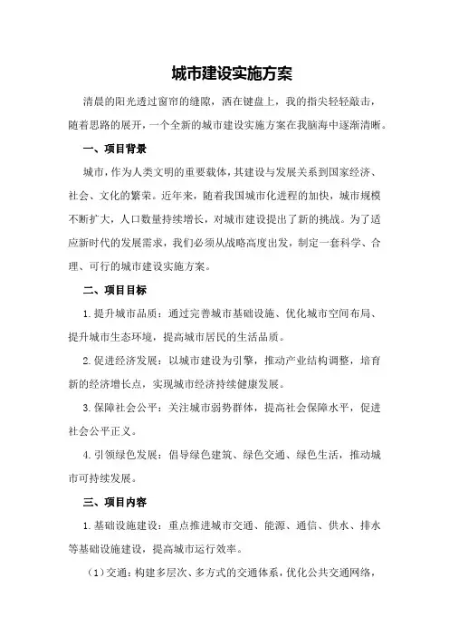 城市建设实施方案