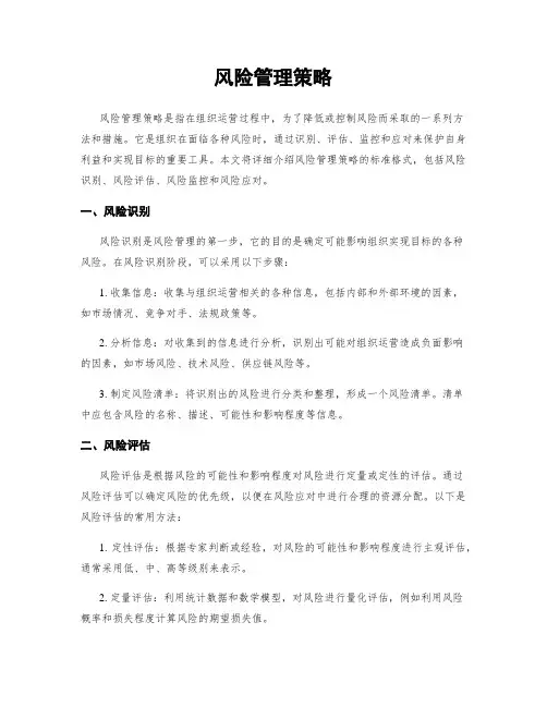 风险管理策略