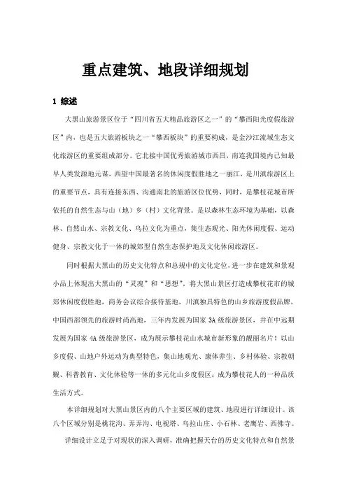 攀枝花大黑山旅游区修建性详规设计说明