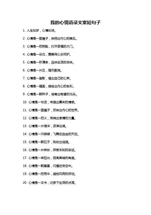 我的心情语录文案短句子