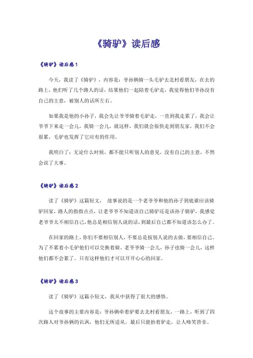 《骑驴》读后感